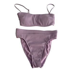 Hollister Lavender Ribbed Bikini Set Womens Size Small